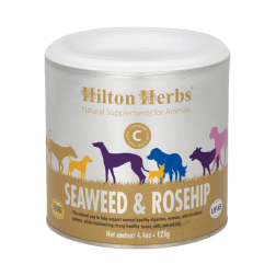 Un pot de Seaweed et Rosehip pour chien de Hilton Herbs